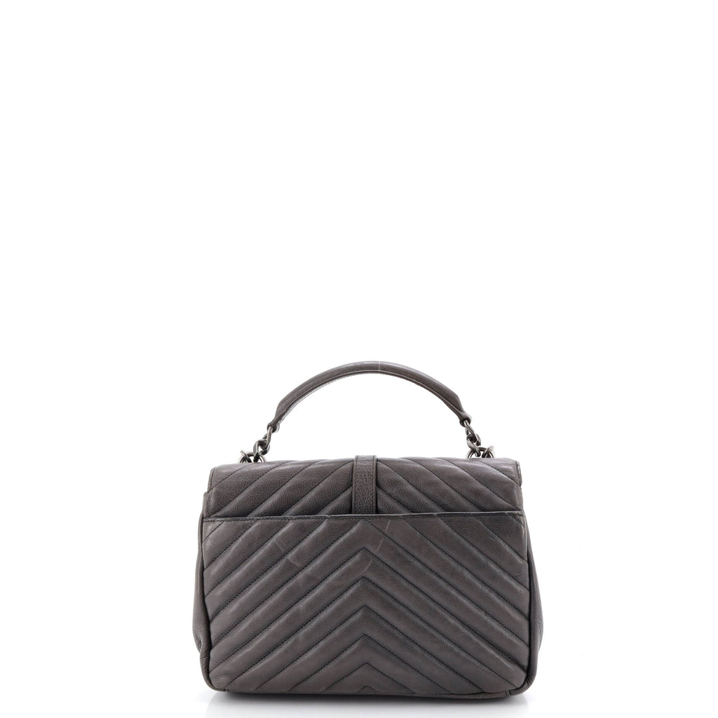 Classic Monogram College Bag Matelasse Chevron Leather Medium