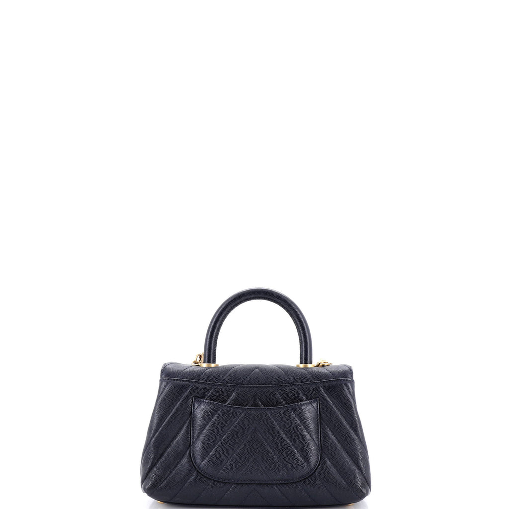 Coco Top Handle Bag Chevron Caviar Mini