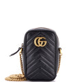 GG Marmont Vertical Phone Crossbody Bag Matelasse Leather Mini