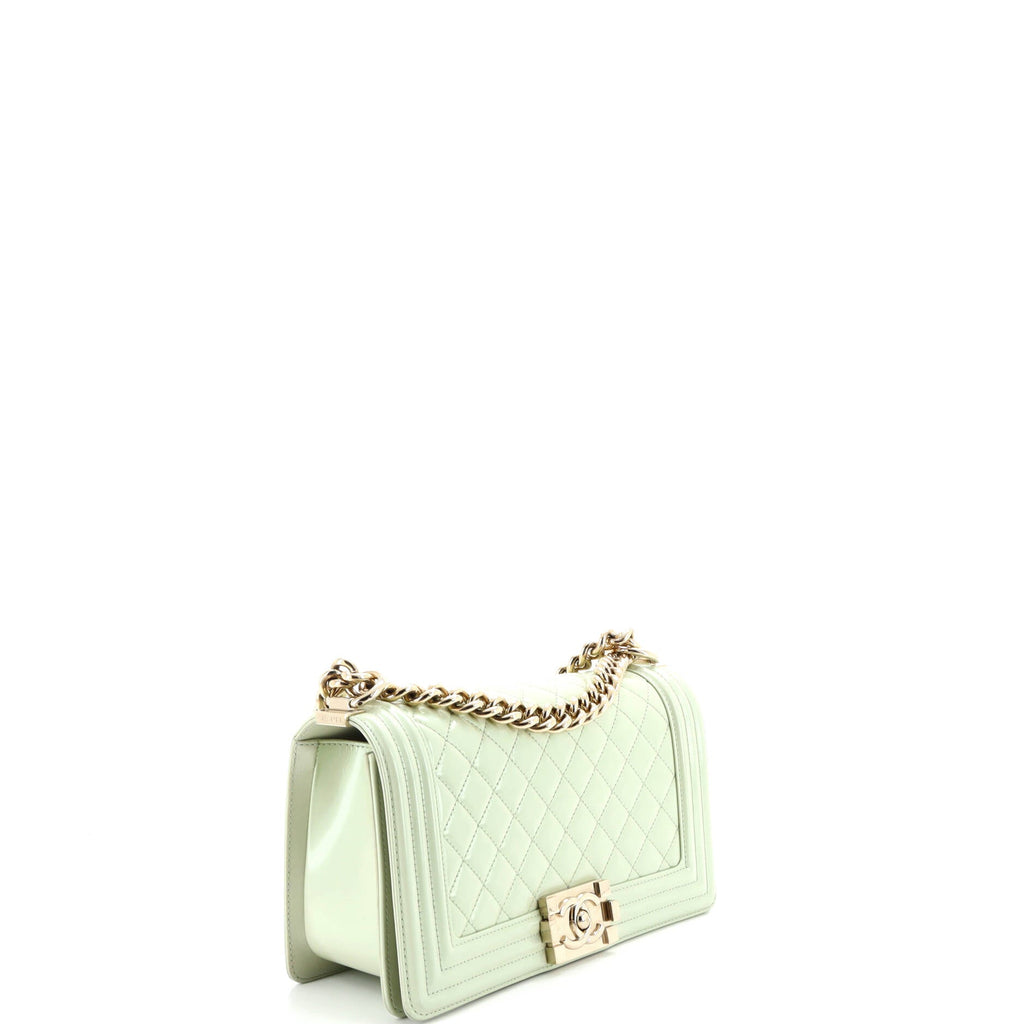 Boy Flap Bag Quilted Iridescent Glazed Calfskin Old Medium