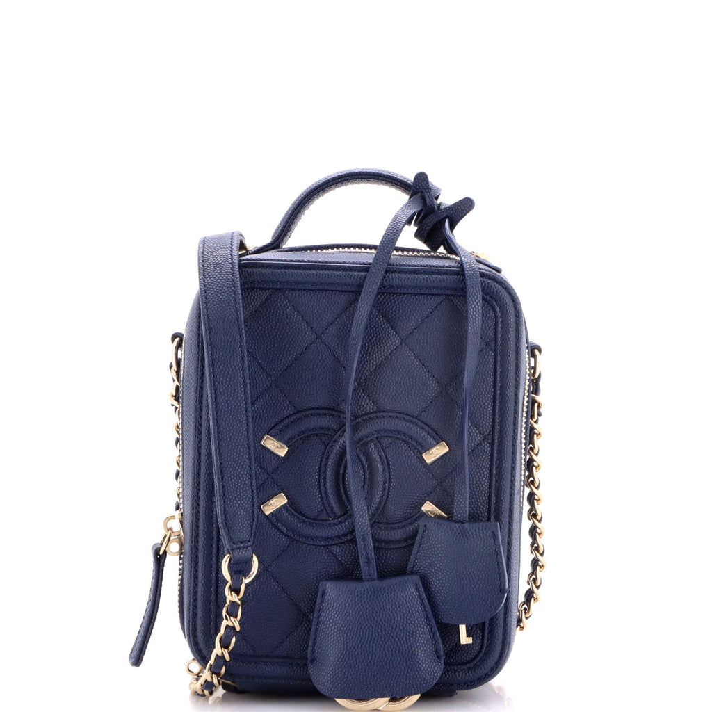 Filigree Vertical Vanity Case Quilted Caviar