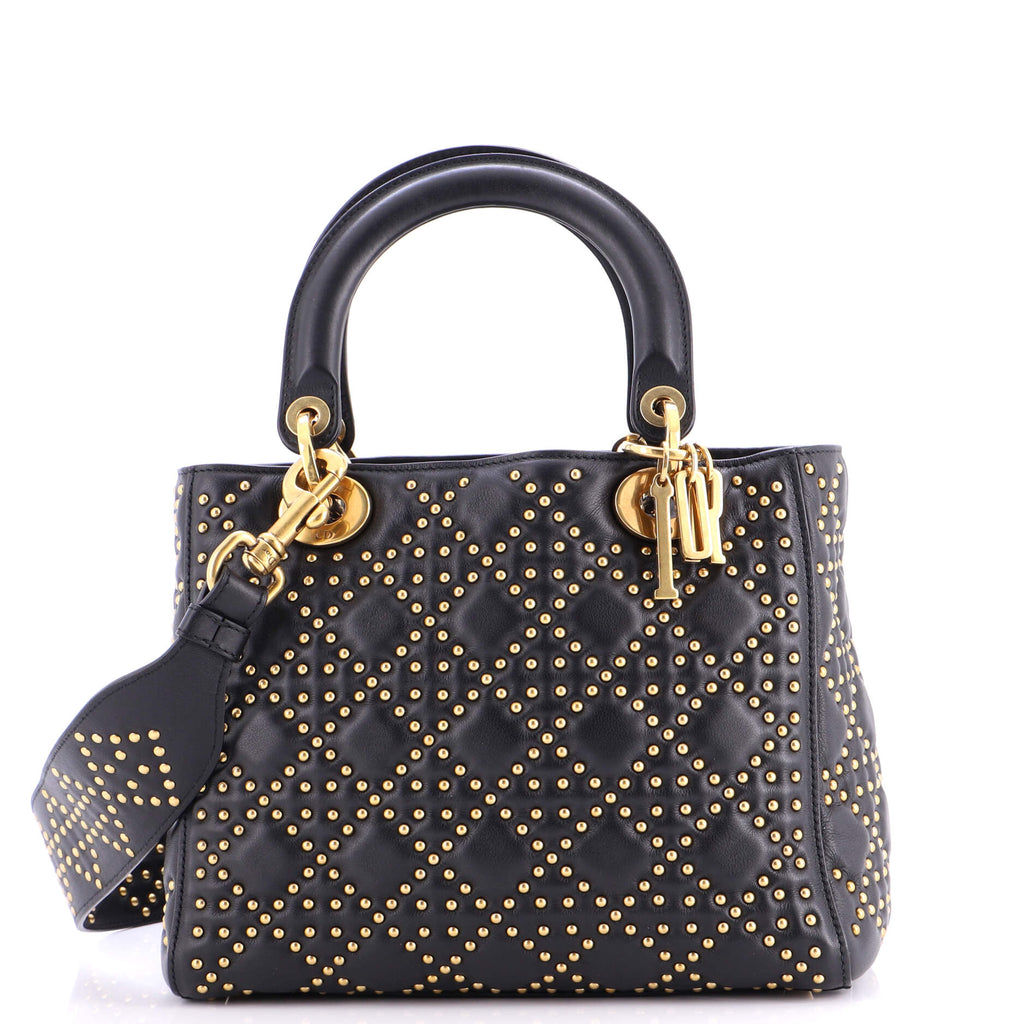 Supple Lady Dior Bag Cannage Studded Lambskin Medium