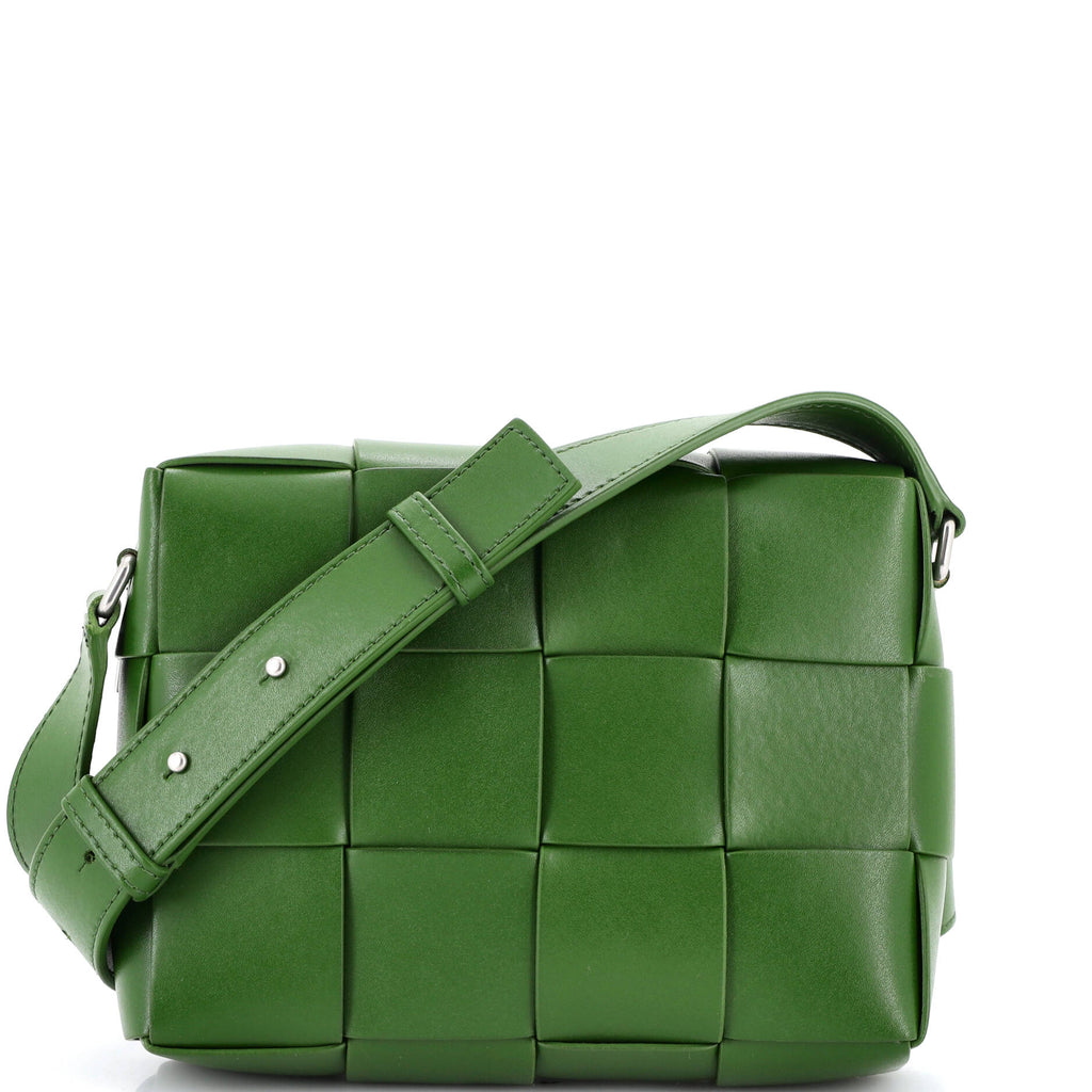 Cassette Zip Camera Crossbody Bag Maxi Intrecciato Leather