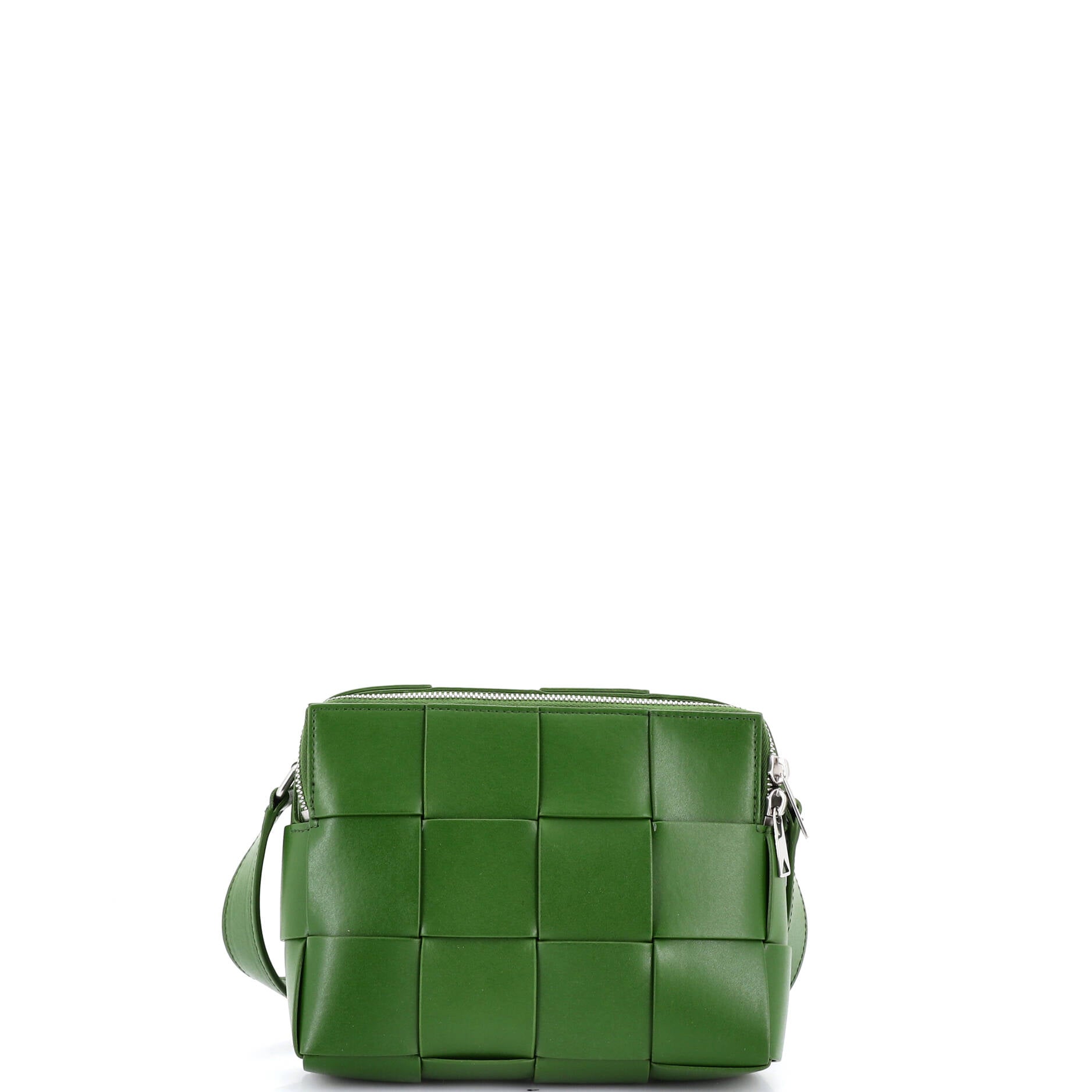 Cassette Zip Camera Crossbody Bag Maxi Intrecciato Leather