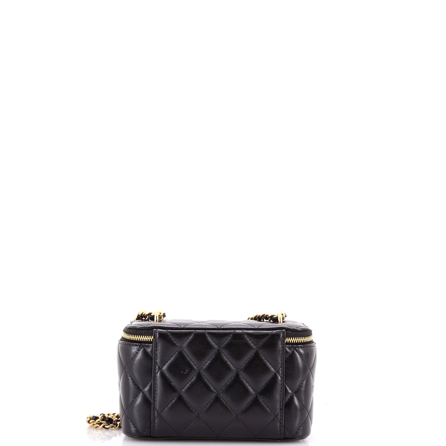 Mini CC Vanity Case with Chain Quilted Lambskin