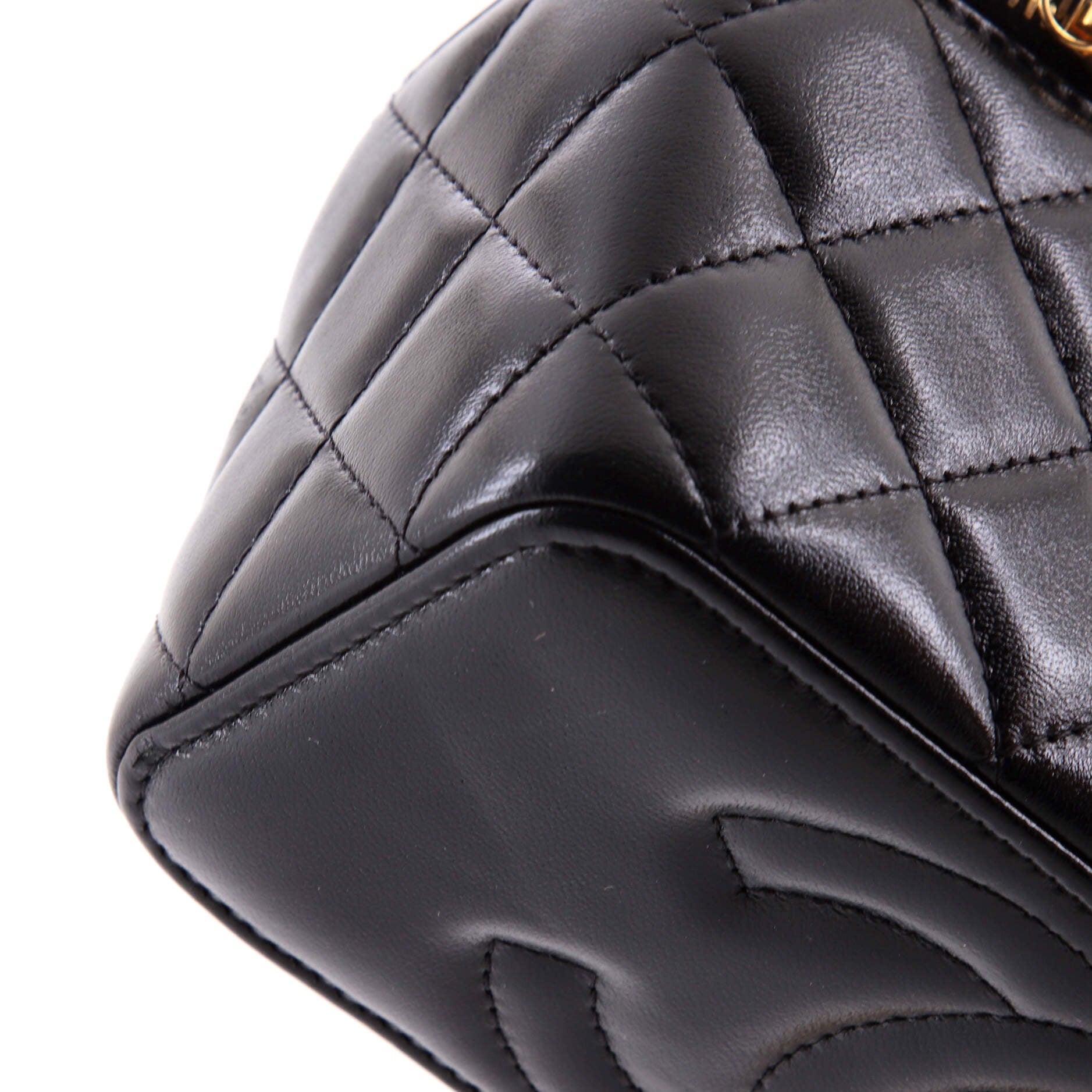 Mini CC Vanity Case with Chain Quilted Lambskin