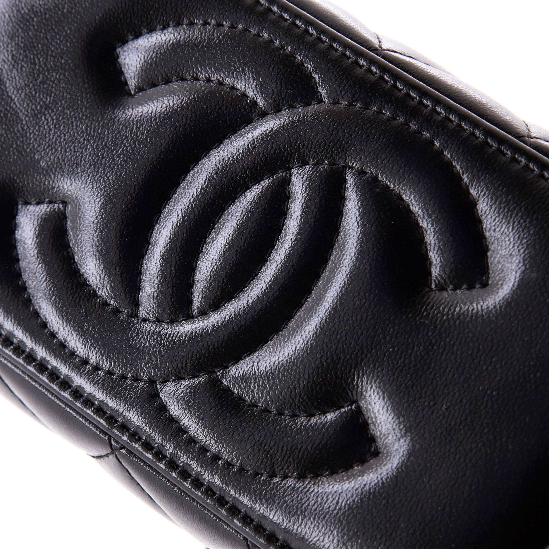 Mini CC Vanity Case with Chain Quilted Lambskin
