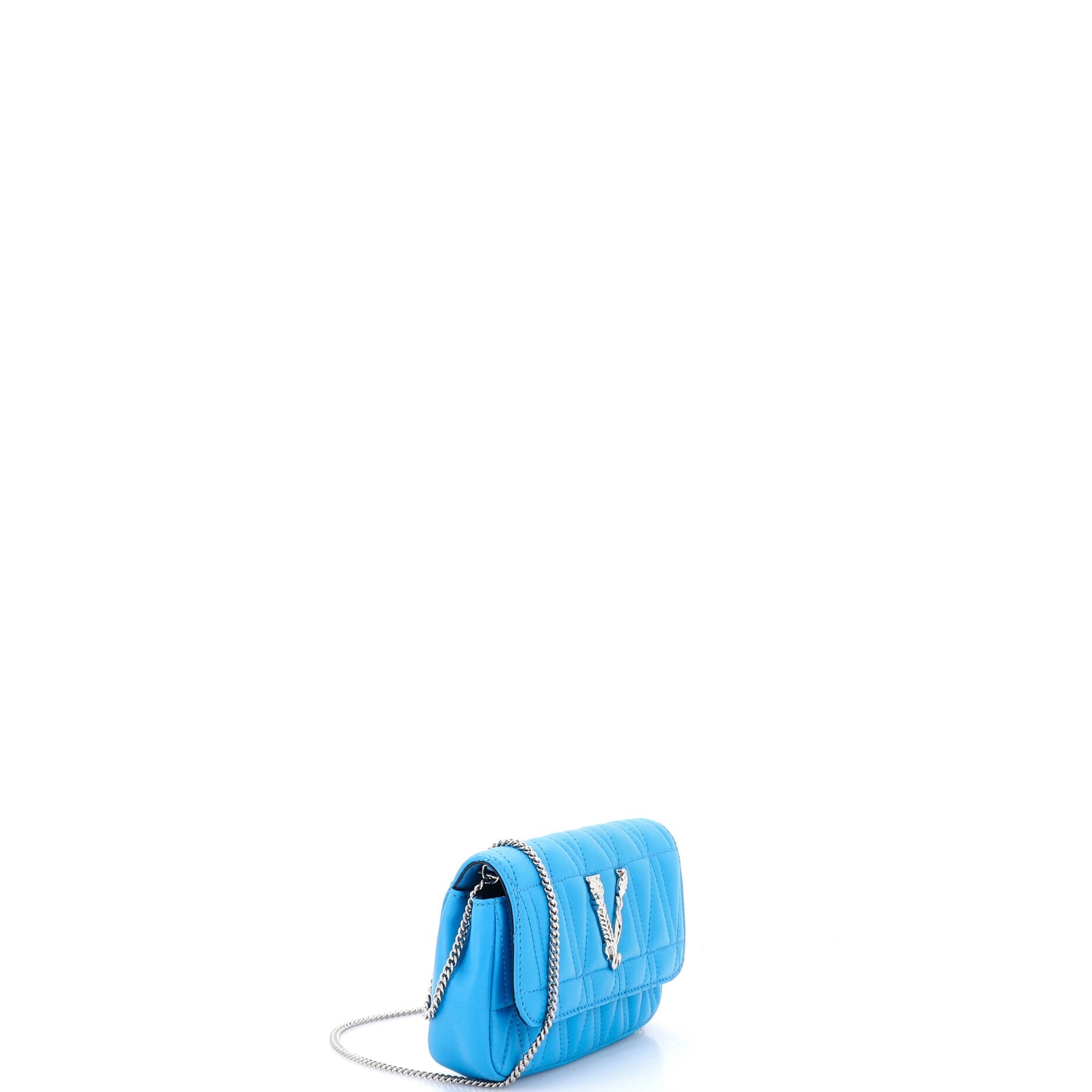 Virtus Chain Flap Shoulder Bag Quilted Leather Mini