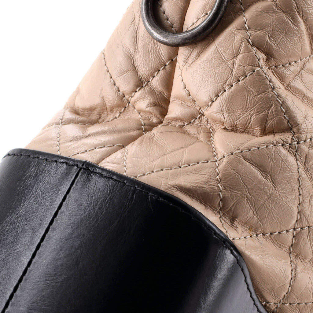 Bicolor Gabrielle Hobo Quilted Aged Calfskin Medium