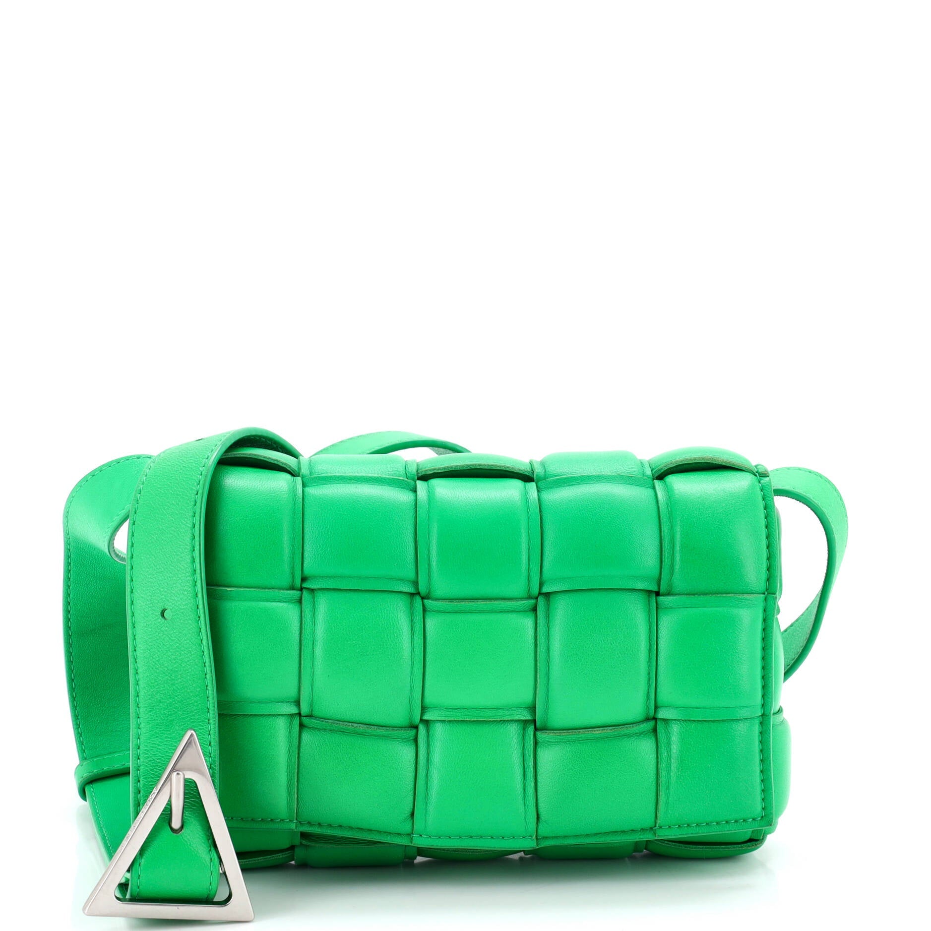 Cassette Crossbody Bag Padded Maxi Intrecciato Leather Small