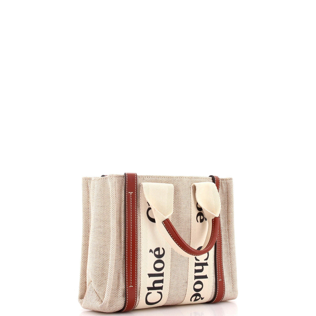 Woody Tote Canvas with Leather Small