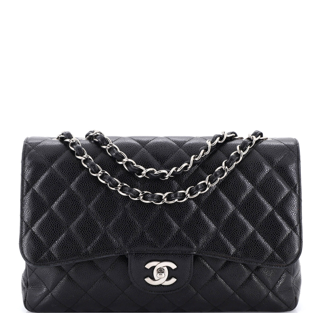 Classic Single Flap Bag Quilted Caviar Jumbo