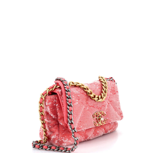 19 Flap Bag Quilted Sequins Medium