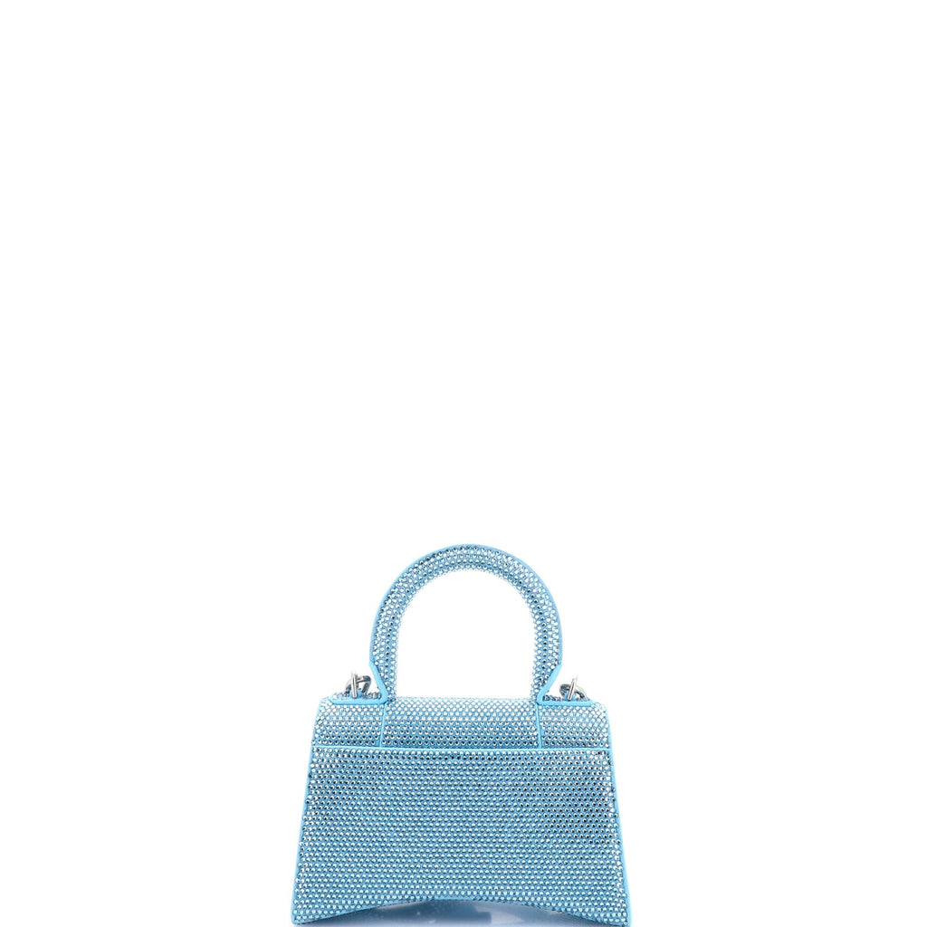 Hourglass Top Handle Bag Suede with Crystals XS