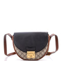 Padlock Saddle Shoulder Bag GG Coated Canvas and Leather Small