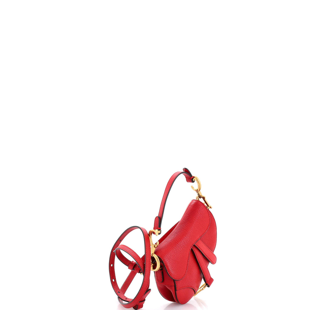 Saddle Handbag with Strap Leather Micro