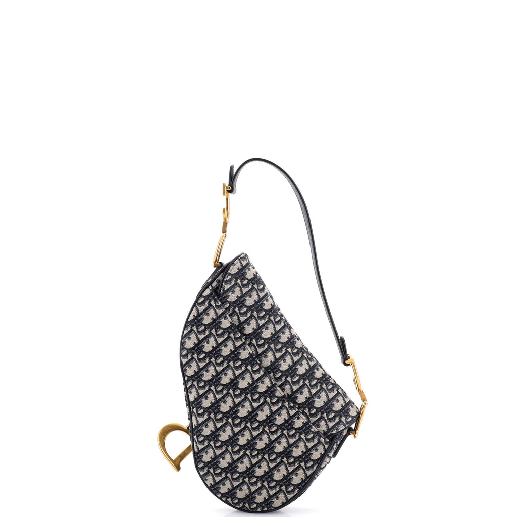 Saddle Handbag with Strap Oblique Canvas Medium