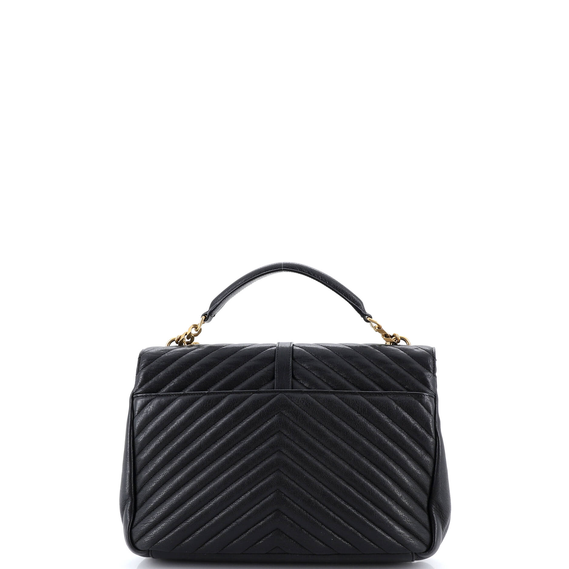 Classic Monogram College Bag Matelasse Chevron Leather Large