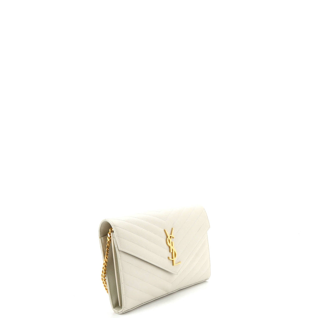 Classic Monogram Wallet on Chain Matelasse Chevron Leather Medium