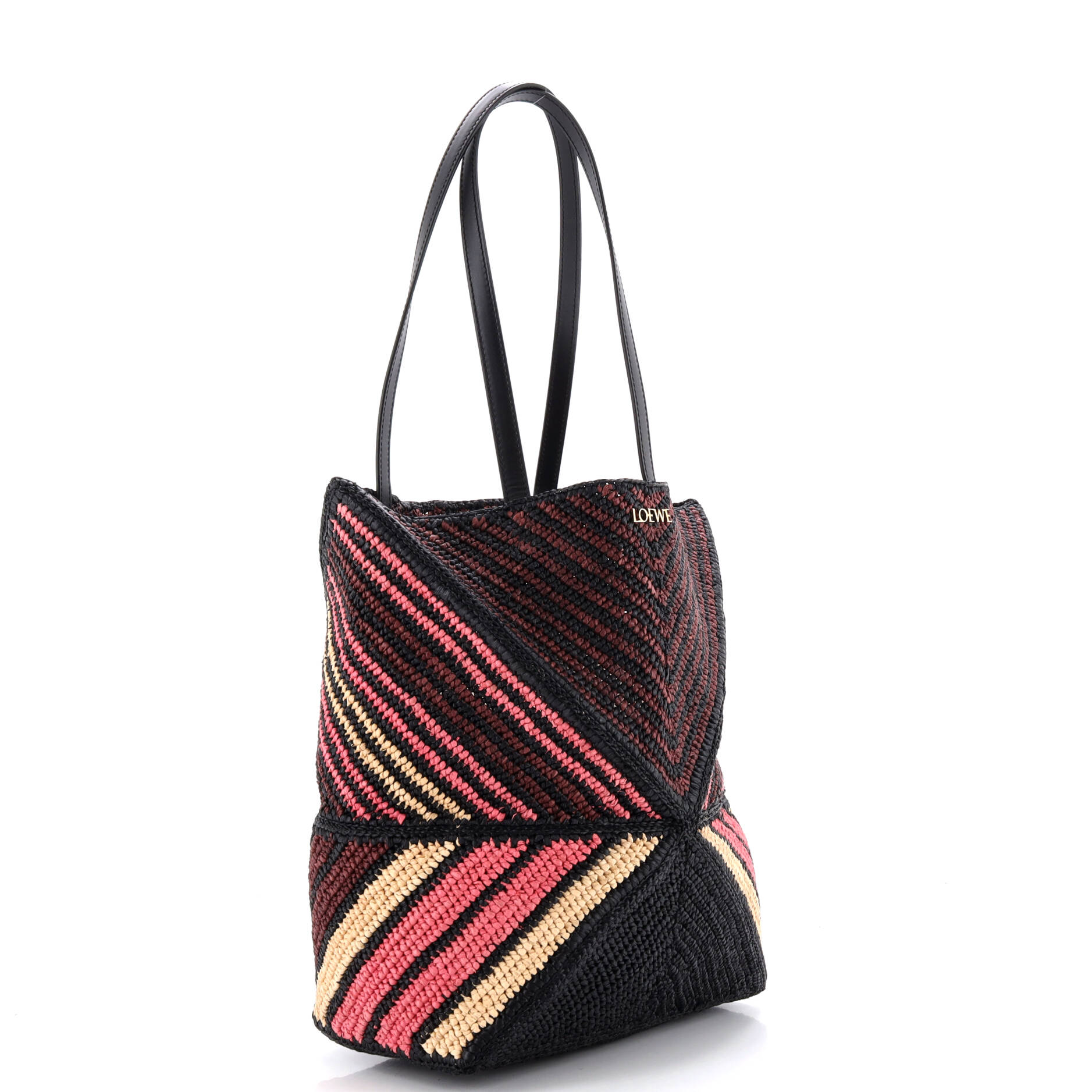 Puzzle Fold Tote Raffia Medium