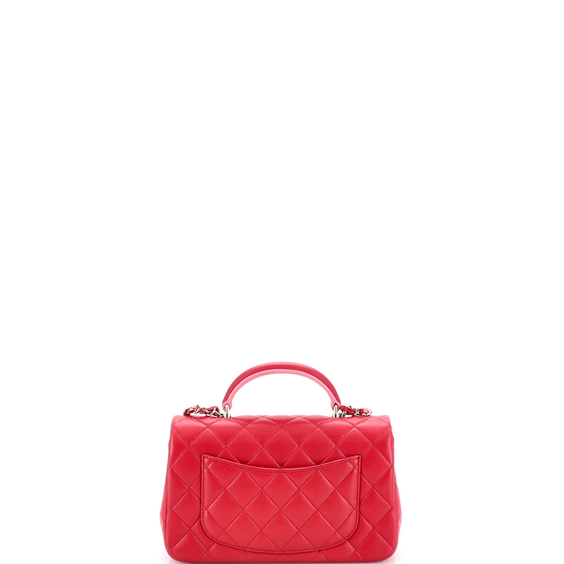 Classic Single Flap Top Handle Bag Quilted Lambskin Mini