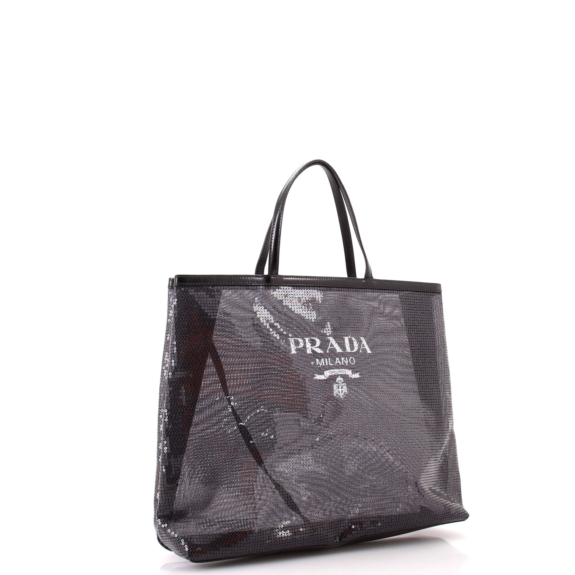 Logo Open Tote Sequined Mesh Large