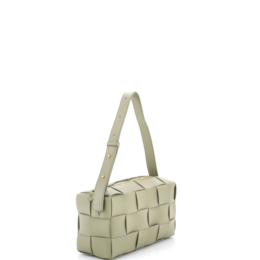 Brick Cassette Shoulder Bag Maxi Intrecciato Leather