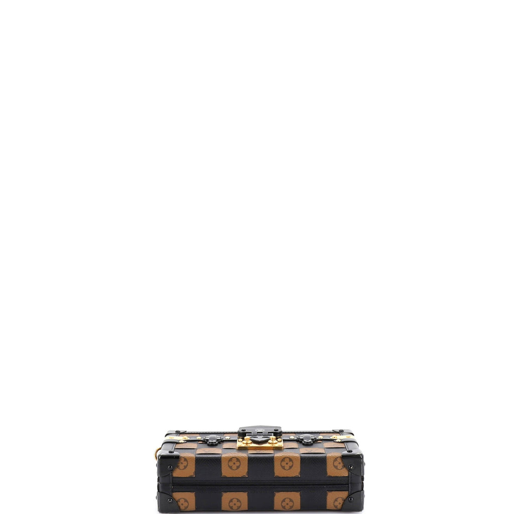 Petite Malle Handbag Damier Tressage Monogram Canvas and Leather