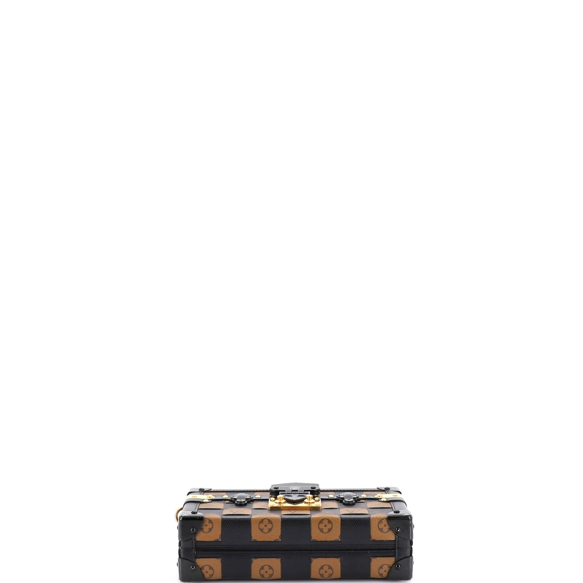 Petite Malle Handbag Damier Tressage Monogram Canvas and Leather