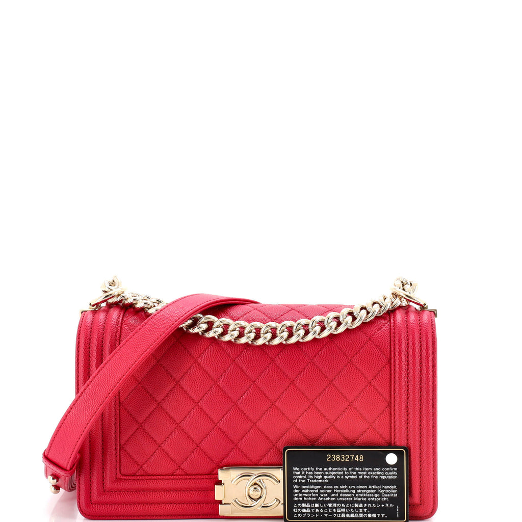 Boy Flap Bag Quilted Caviar Old Medium
