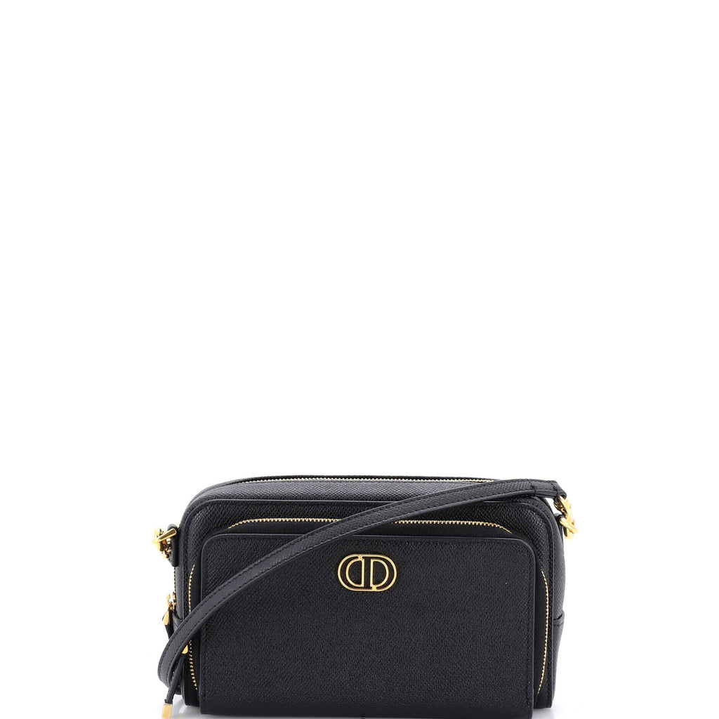 Caro Double Pouch Crossbody Bag Leather