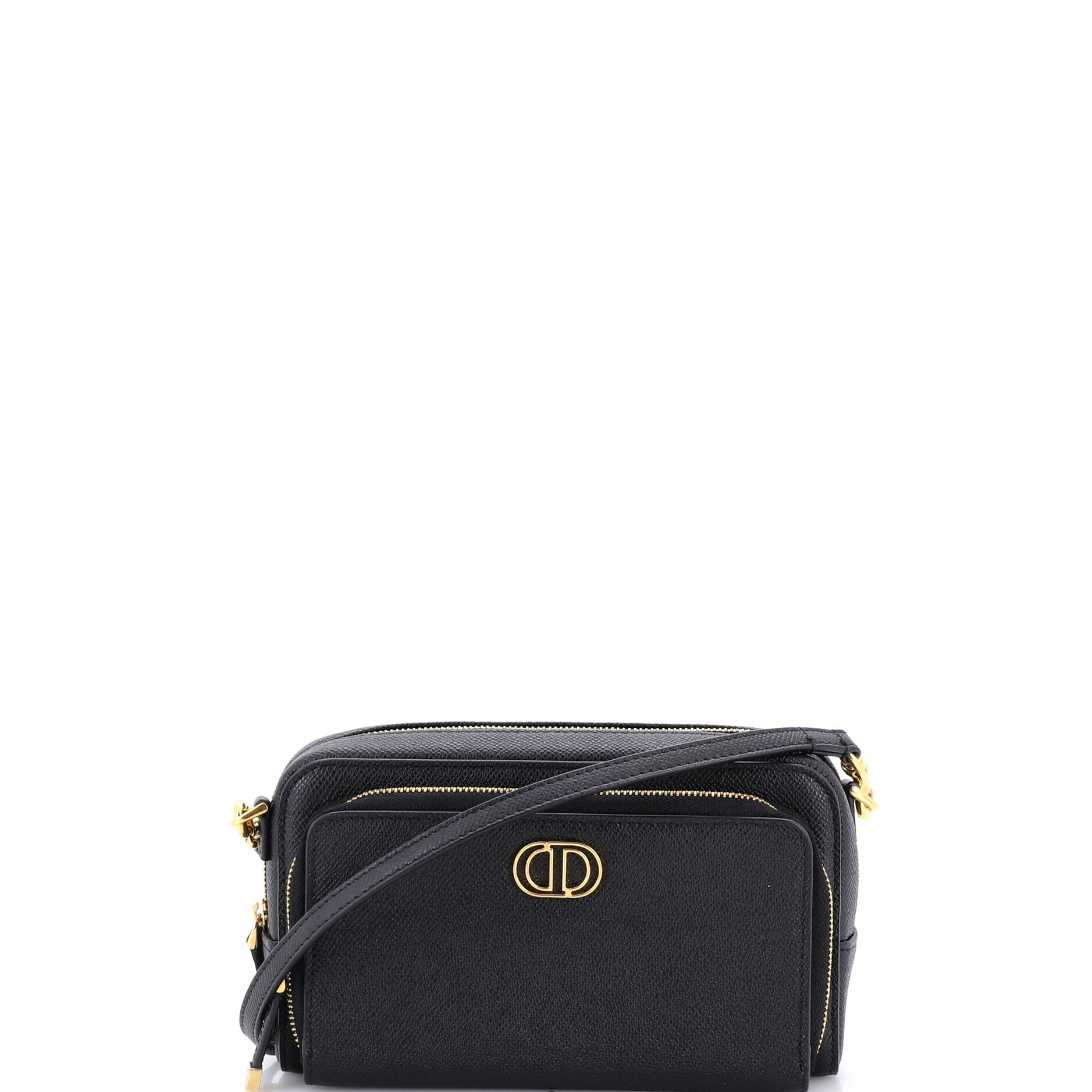 Caro Double Pouch Crossbody Bag Leather
