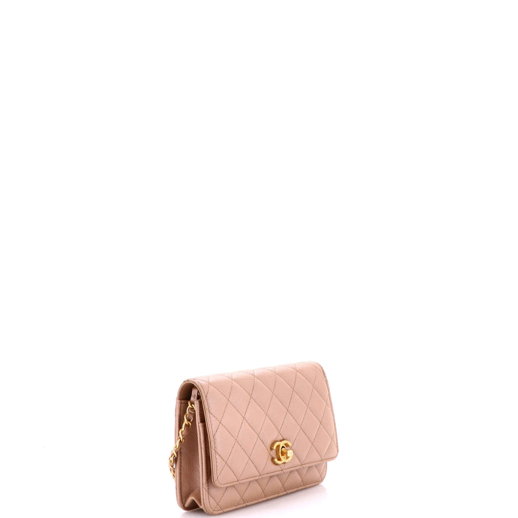 Fit For You Wallet on Chain Quilted Iridescent Caviar
