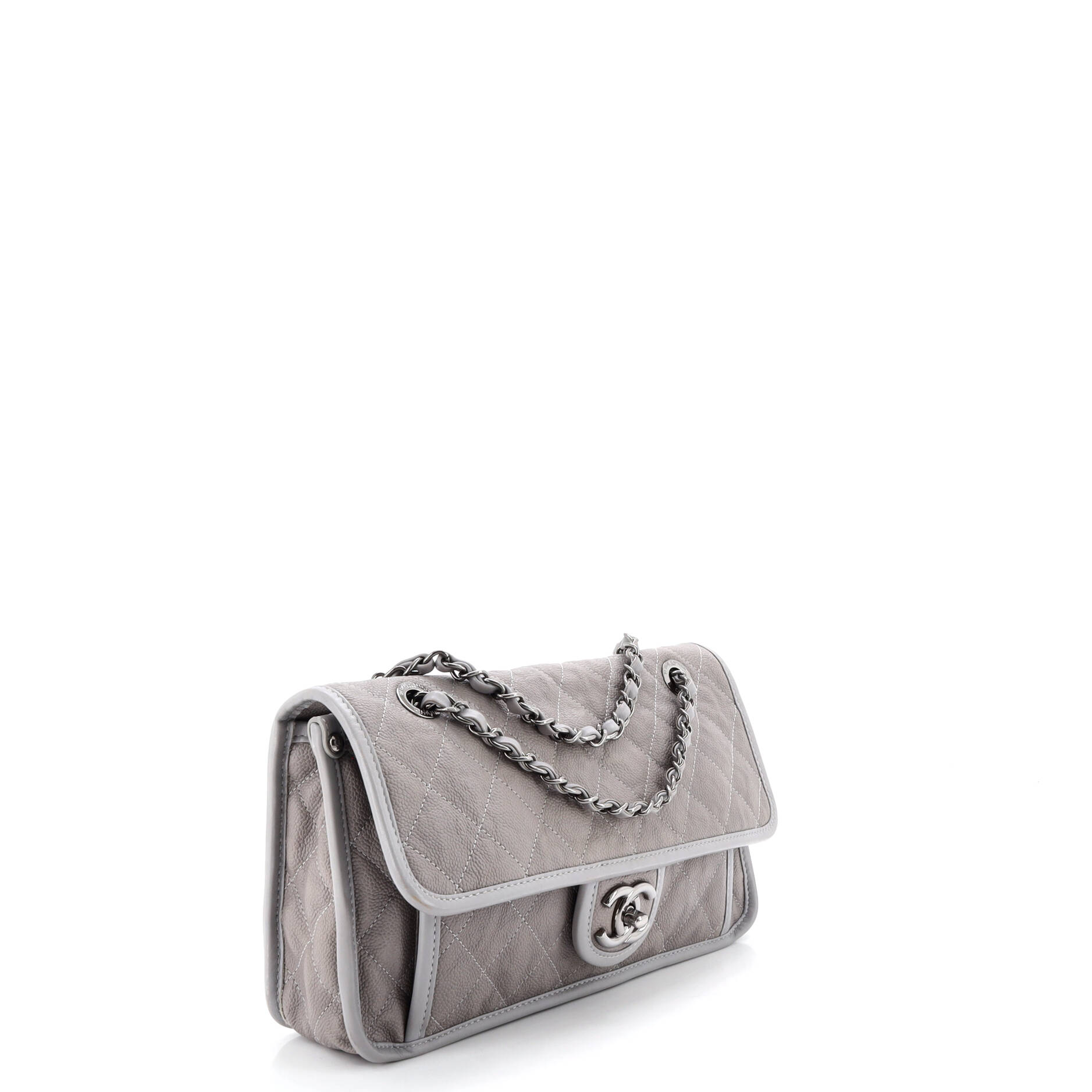French Riviera Flap Bag Quilted Caviar Medium