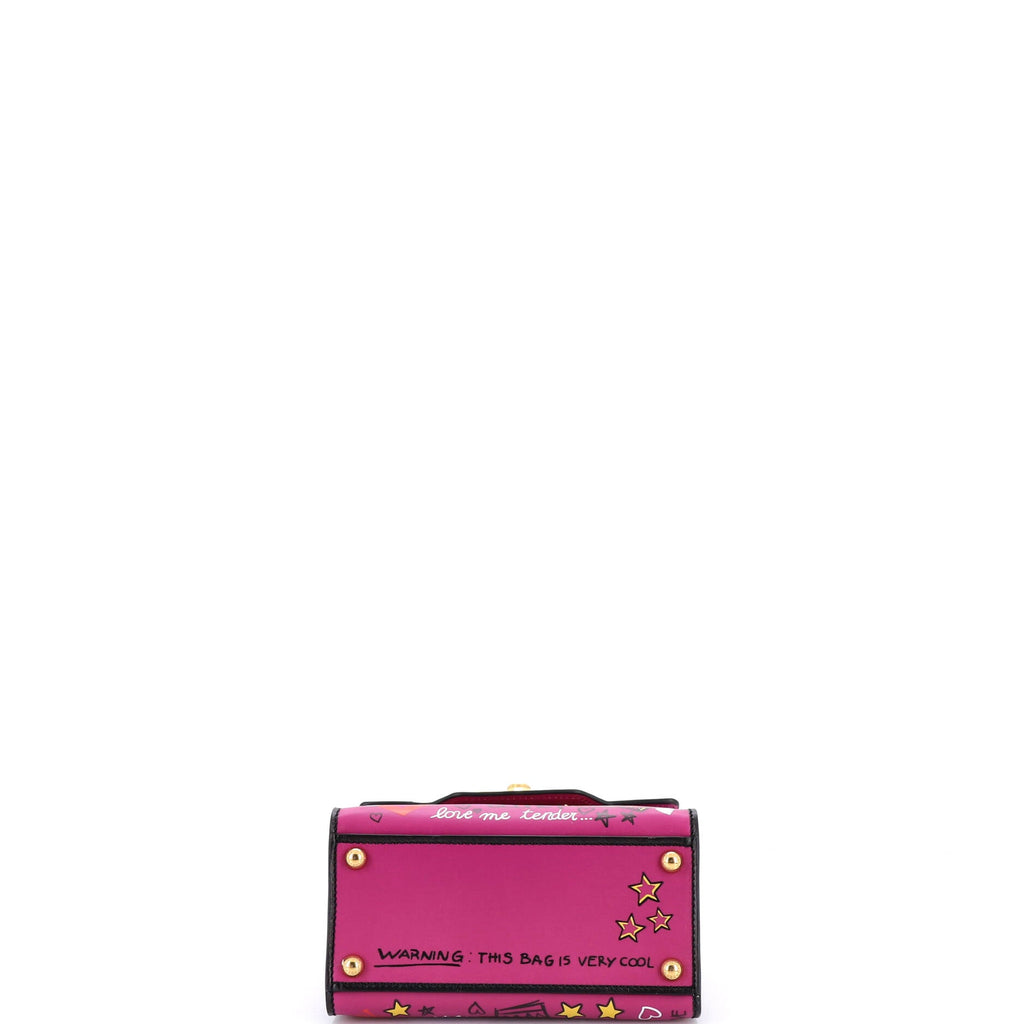 Welcome Top Handle Bag Printed Leather Mini