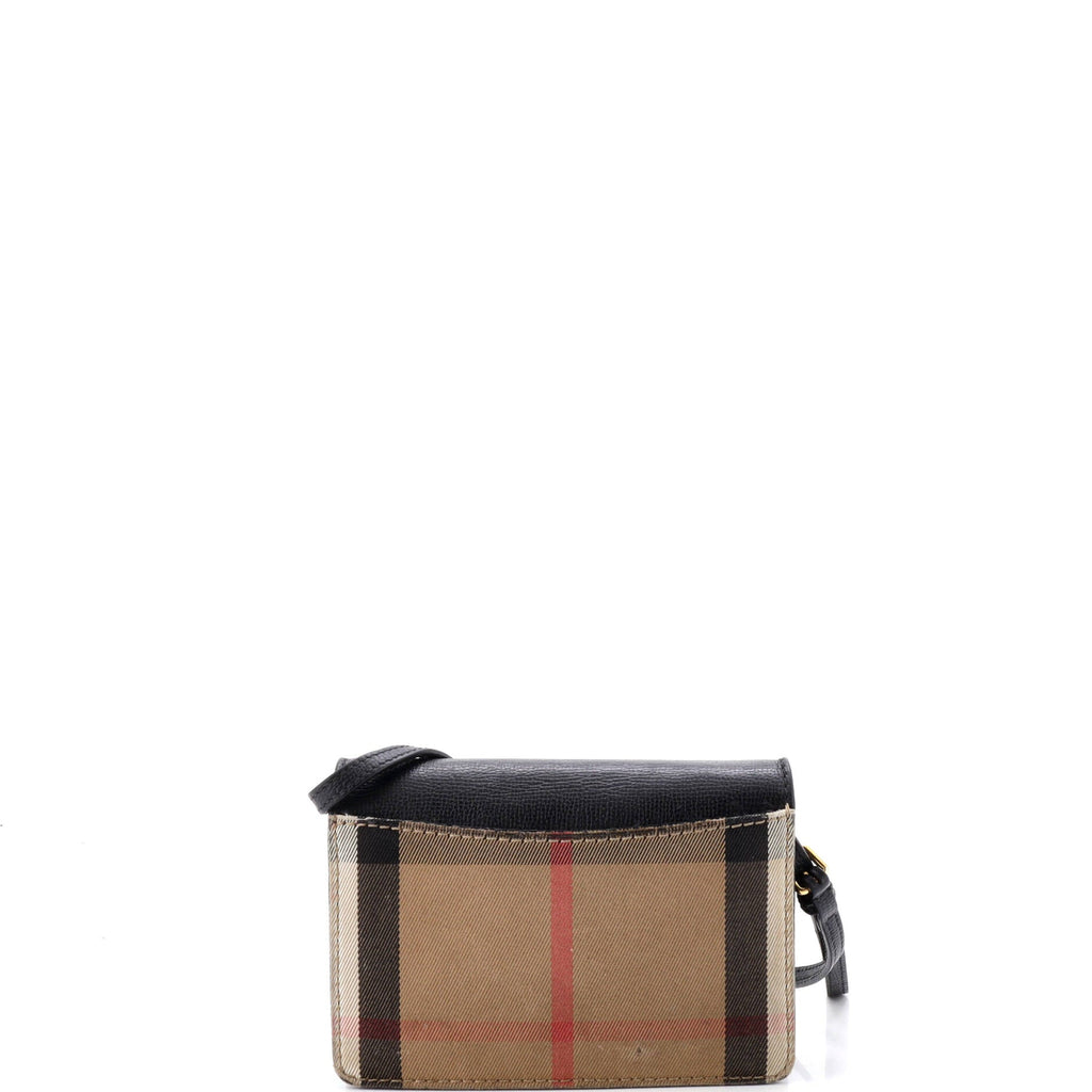 Hampshire Wallet on Chain Leather and House Check Canvas