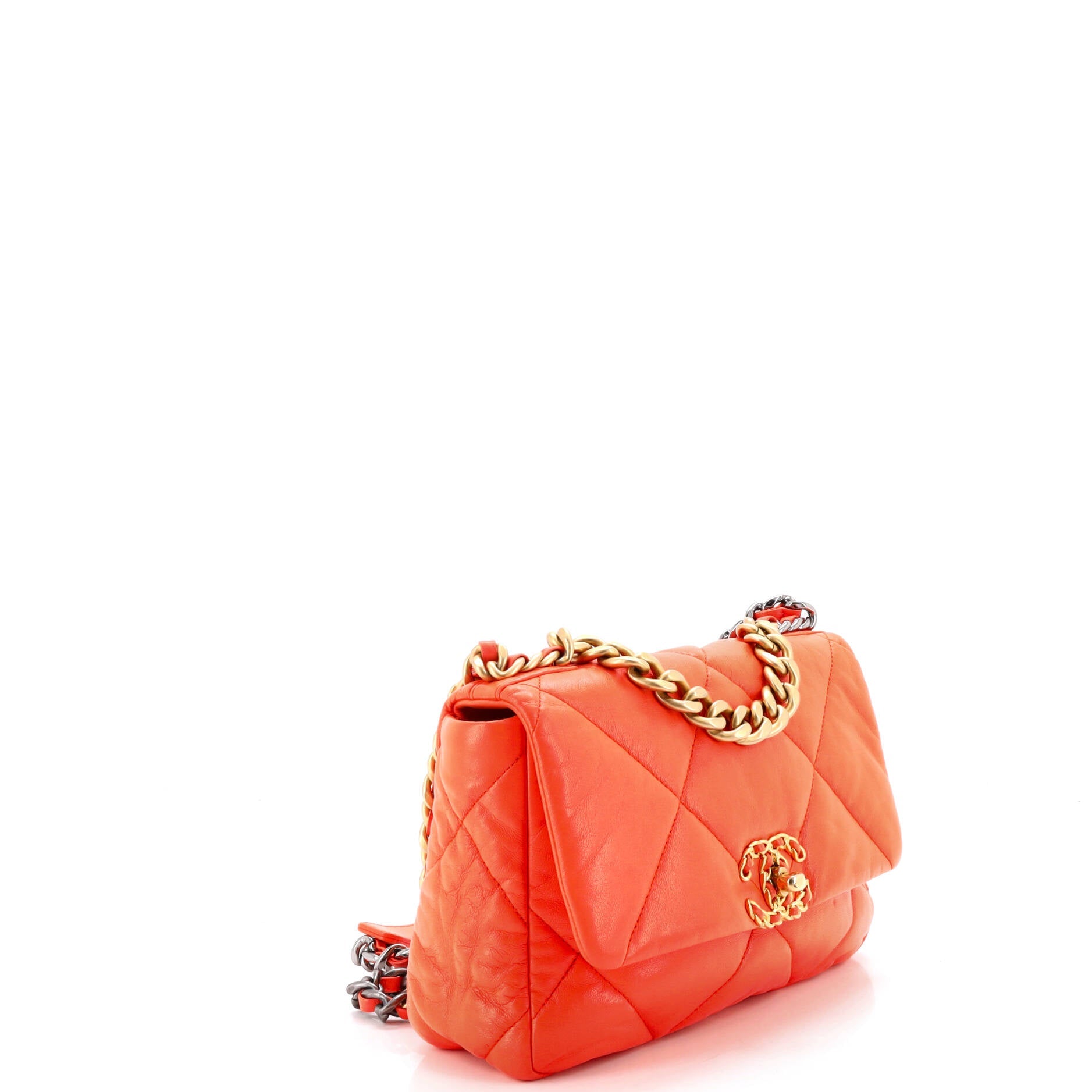 19 Flap Bag Quilted Leather Medium