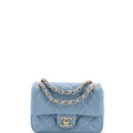 Textured CC Classic Single Flap Bag Quilted Caviar Mini