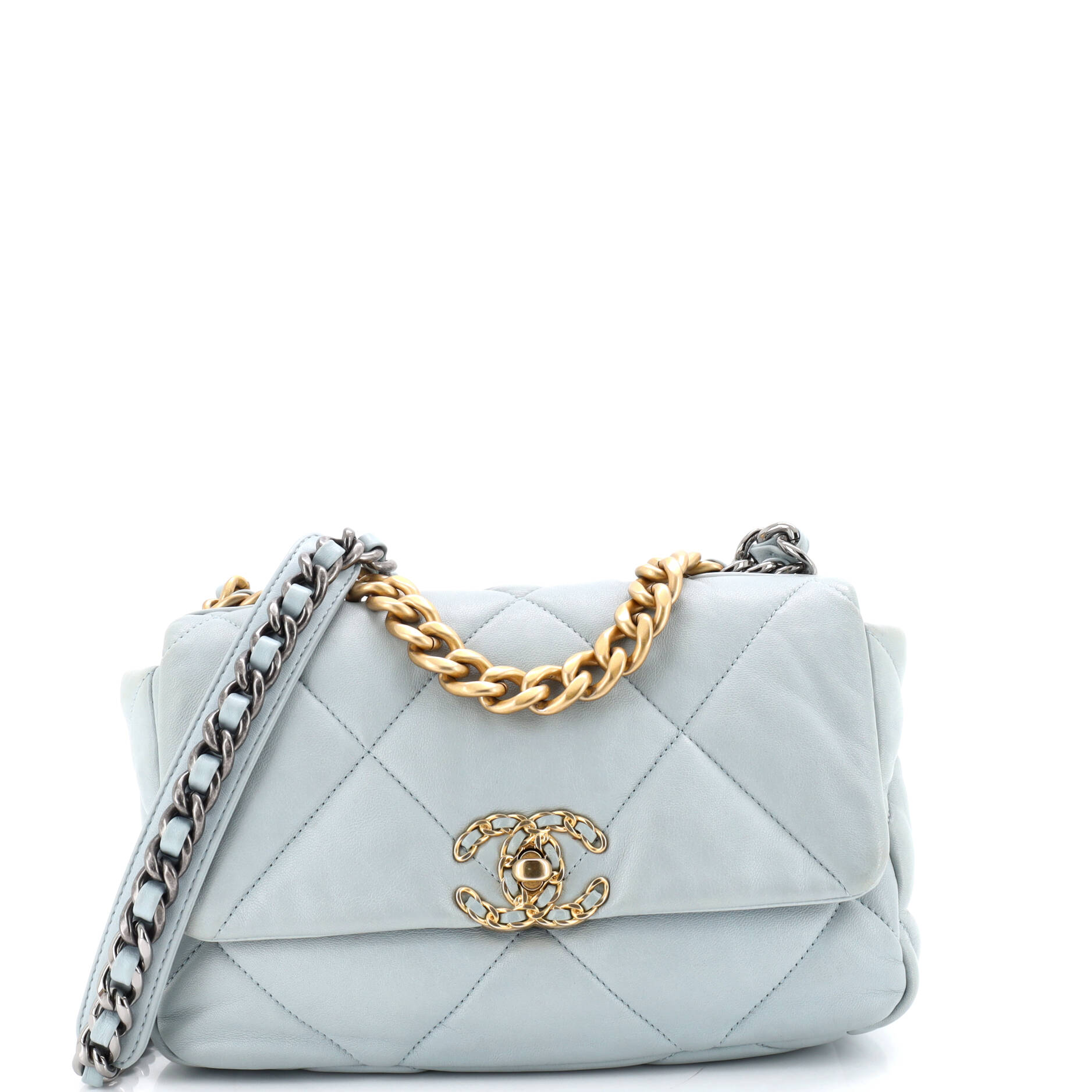 19 Flap Bag Quilted Leather Medium