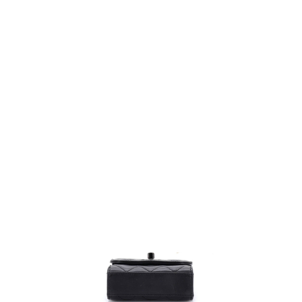 So Black Trendy CC Clutch with Chain Quilted Lambskin Small
