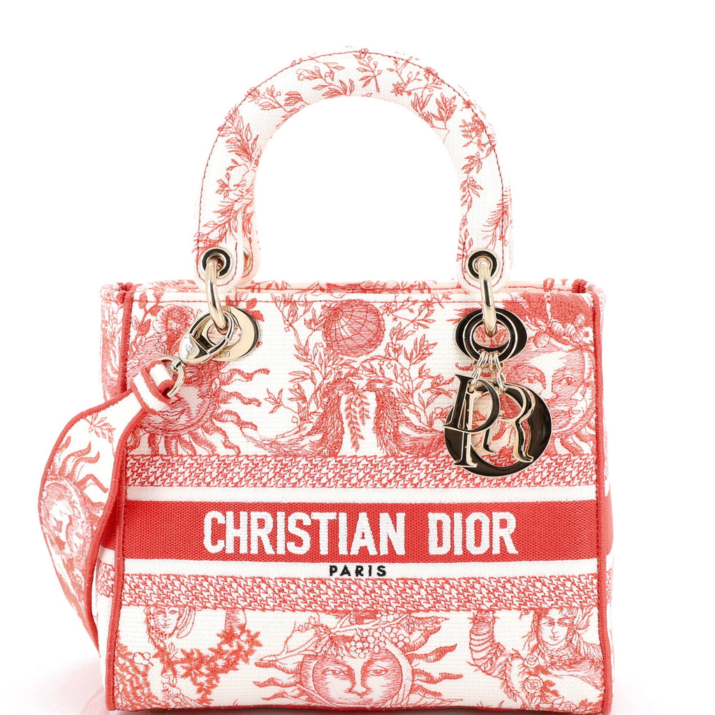 Lady D-Lite Bag Embroidered Canvas Medium