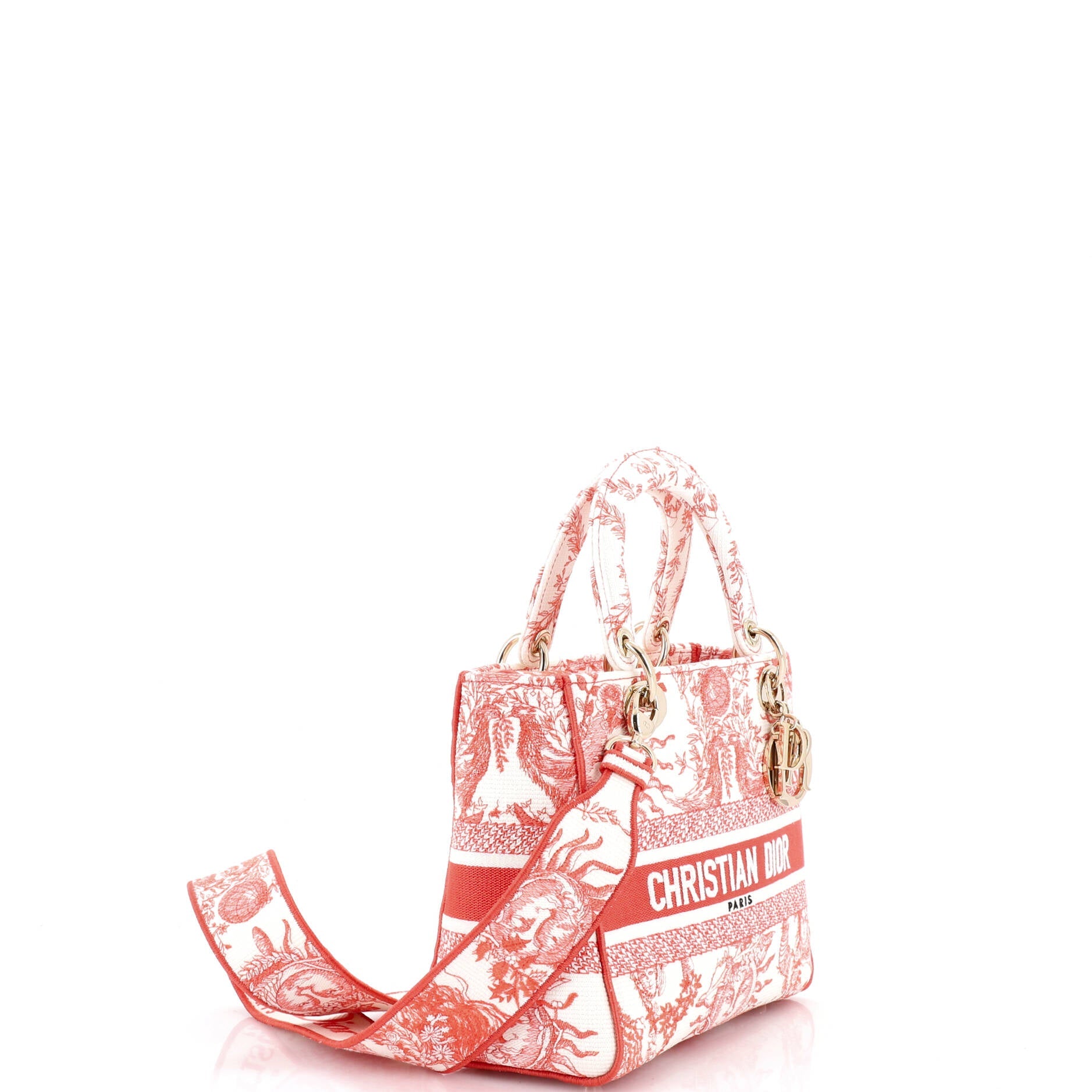 Lady D-Lite Bag Embroidered Canvas Medium