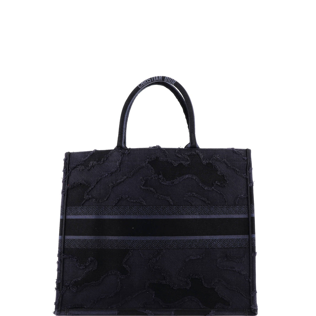 Book Tote Camouflage Embroidered Canvas Large