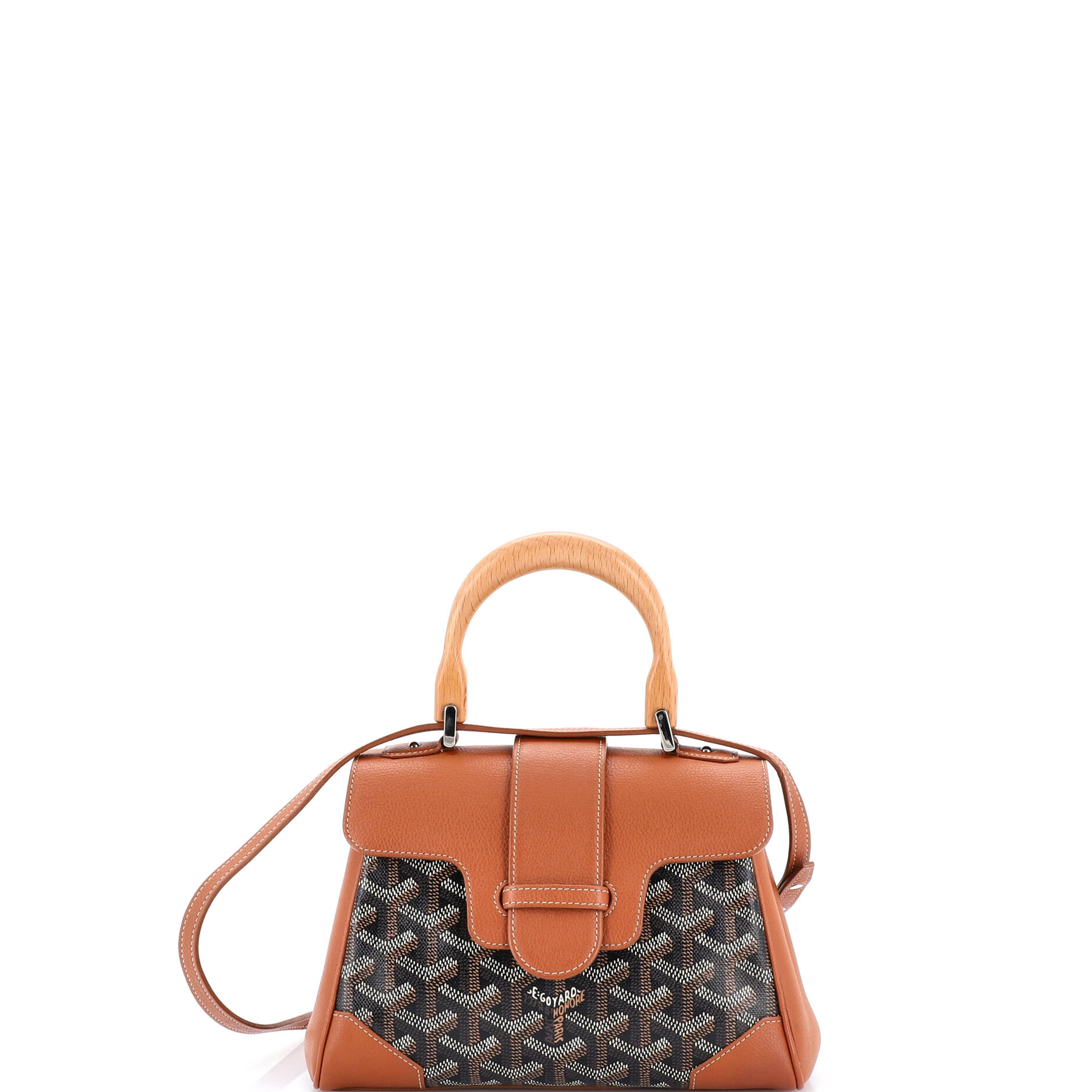 Saigon Top Handle Bag Coated Canvas with Leather Mini