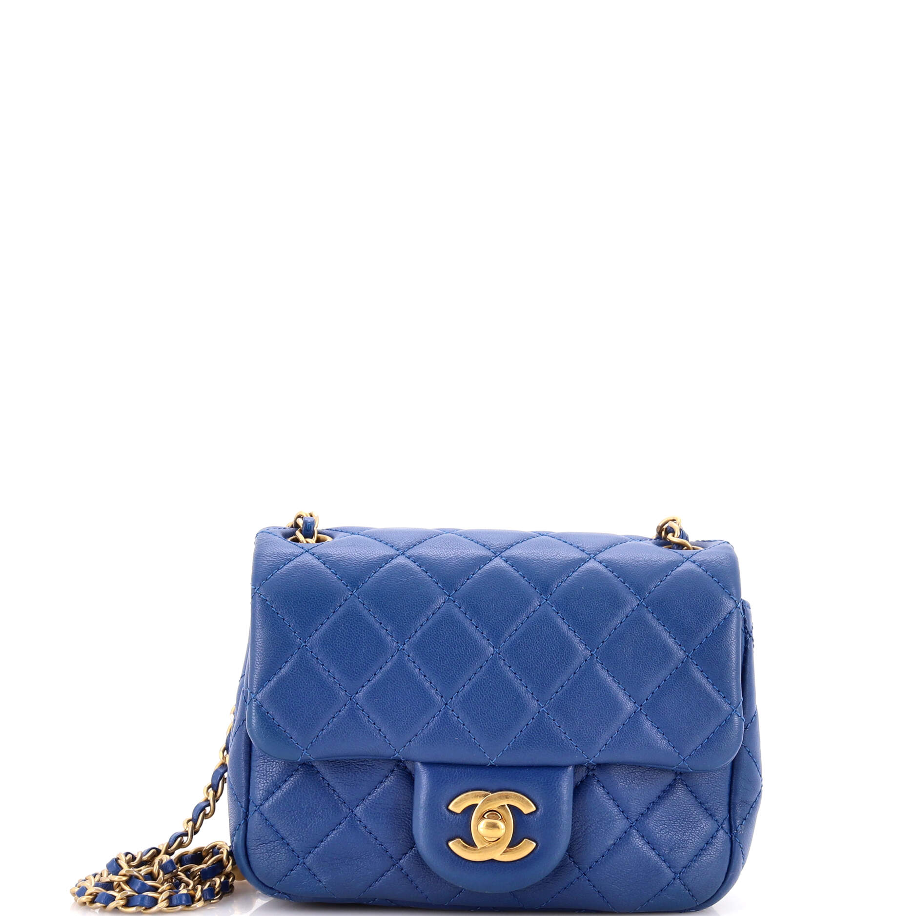 Pearl Crush Square Flap Bag Quilted Lambskin Mini