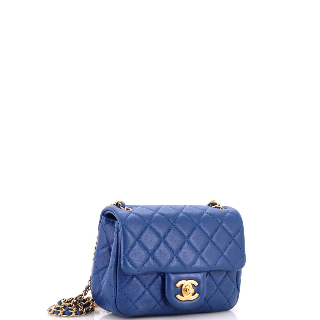 Pearl Crush Square Flap Bag Quilted Lambskin Mini