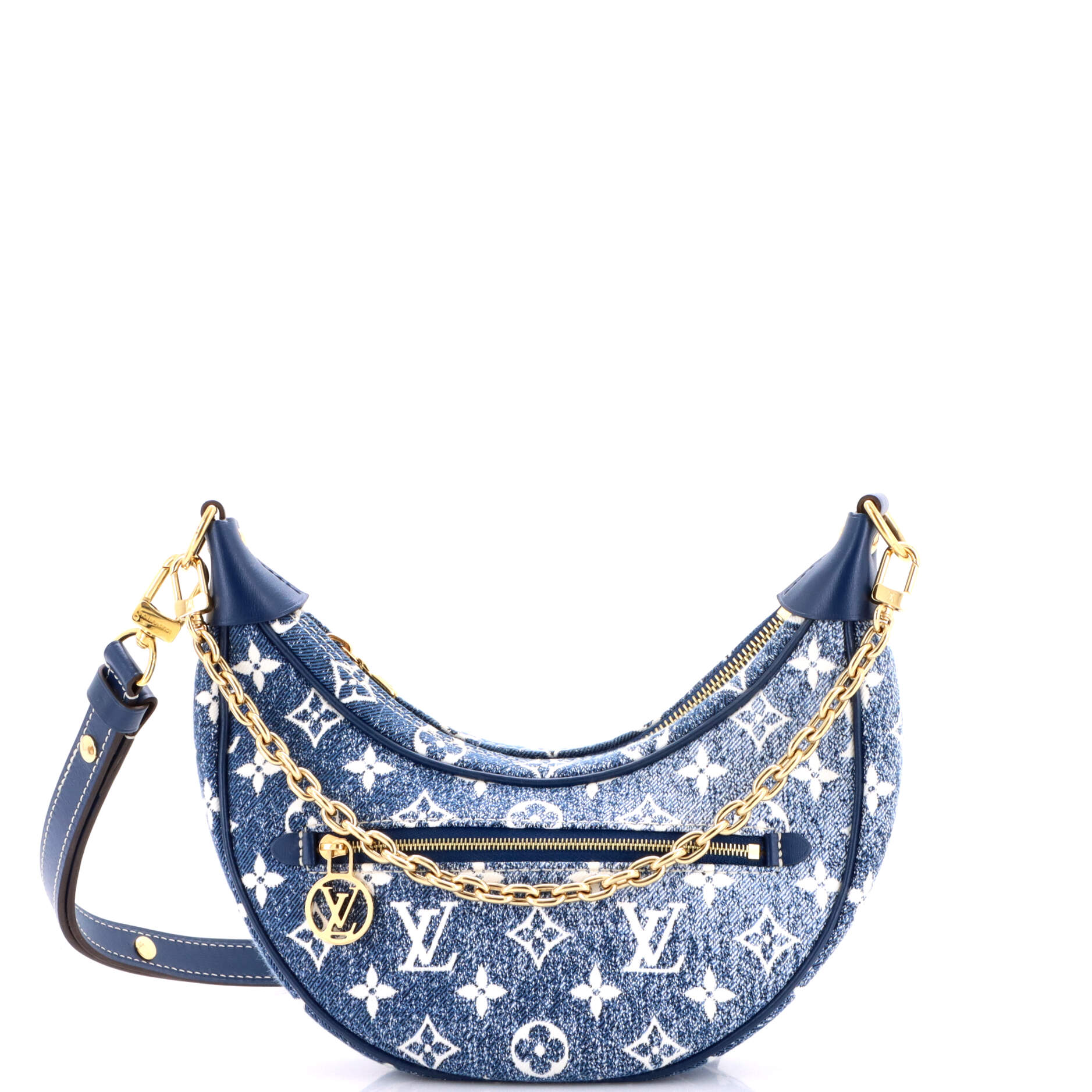 Loop Handbag Monogram Jacquard Denim