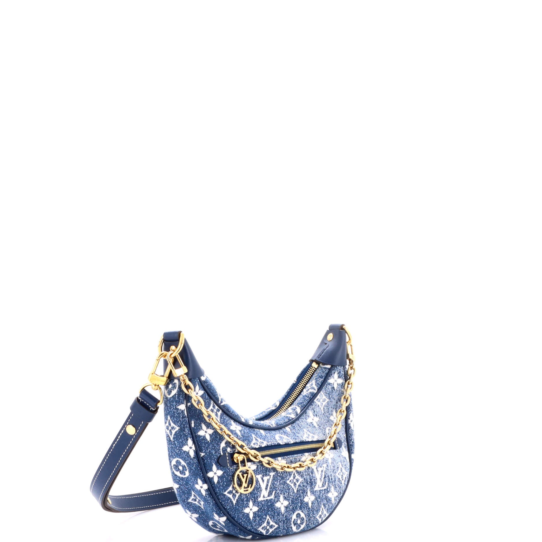 Loop Handbag Monogram Jacquard Denim