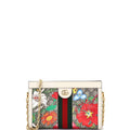Ophidia Chain Shoulder Bag Flora GG Coated Canvas Small