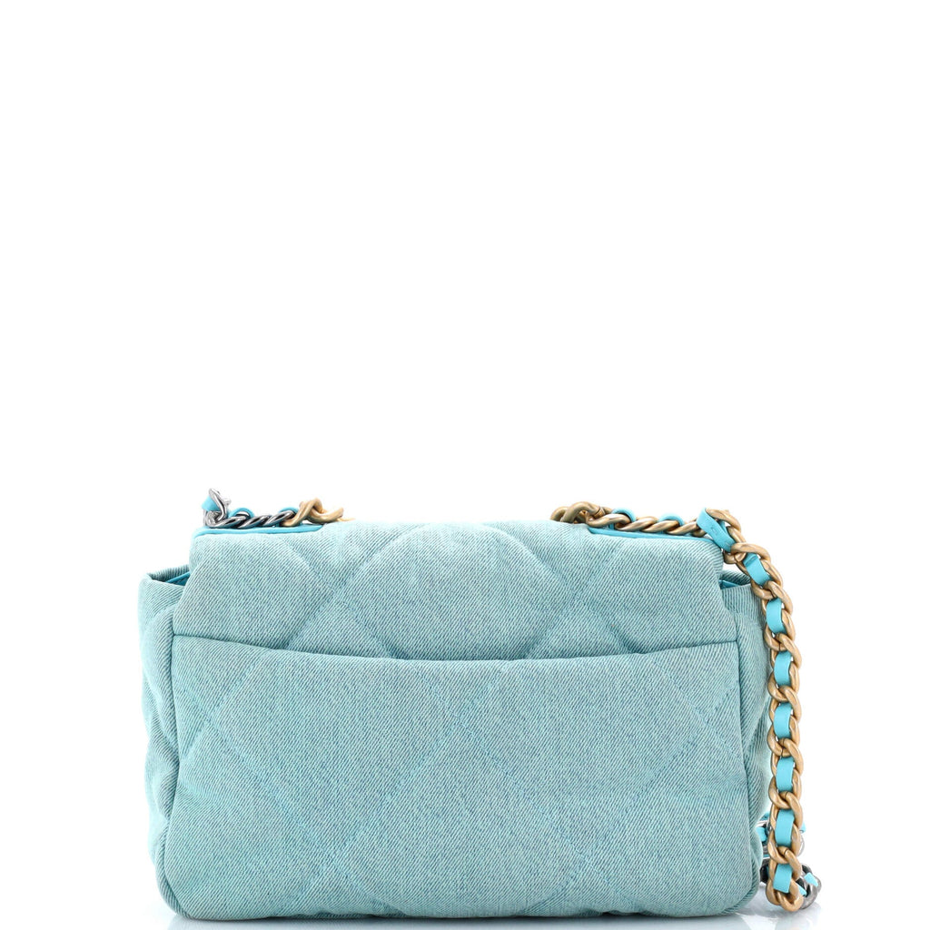19 Flap Bag Quilted Denim Medium